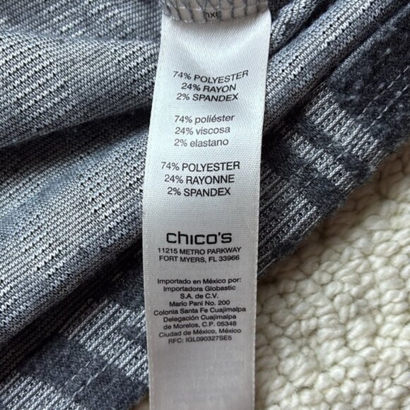 Chico’s Women’s Gray Zebra Patterned Long Sleeve Top Size 3 - Picture 6 of 10